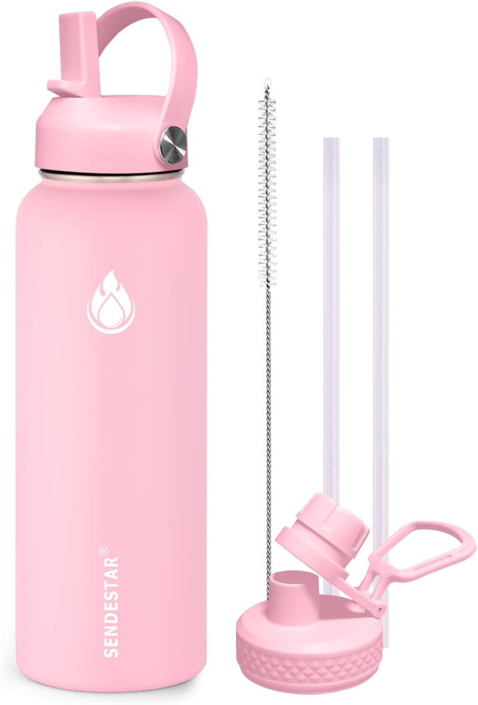 Botella agua acero inox 32oz boca ancha doble pared aislada