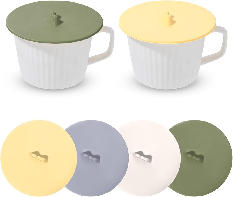 4 Tapas Silicona para Tazas Café Té Reutilizables Antipolvo