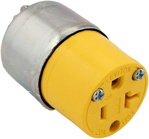 Conector acero 20A 125V salida cable blindado