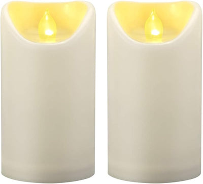2 Velas LED Impermeables 3x5pulg Exteriores Con Temporizador