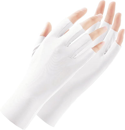 Guantes UV seda sin dedos para mujer actividades al aire libre