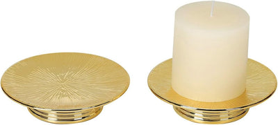 2 Candelabros Cerámica Dorada Soporte Velas Mesa Hogar
