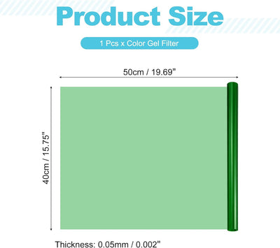 Filtro gel luz estudio 15.7x19.7pulg color verde oscuro paquete 2
