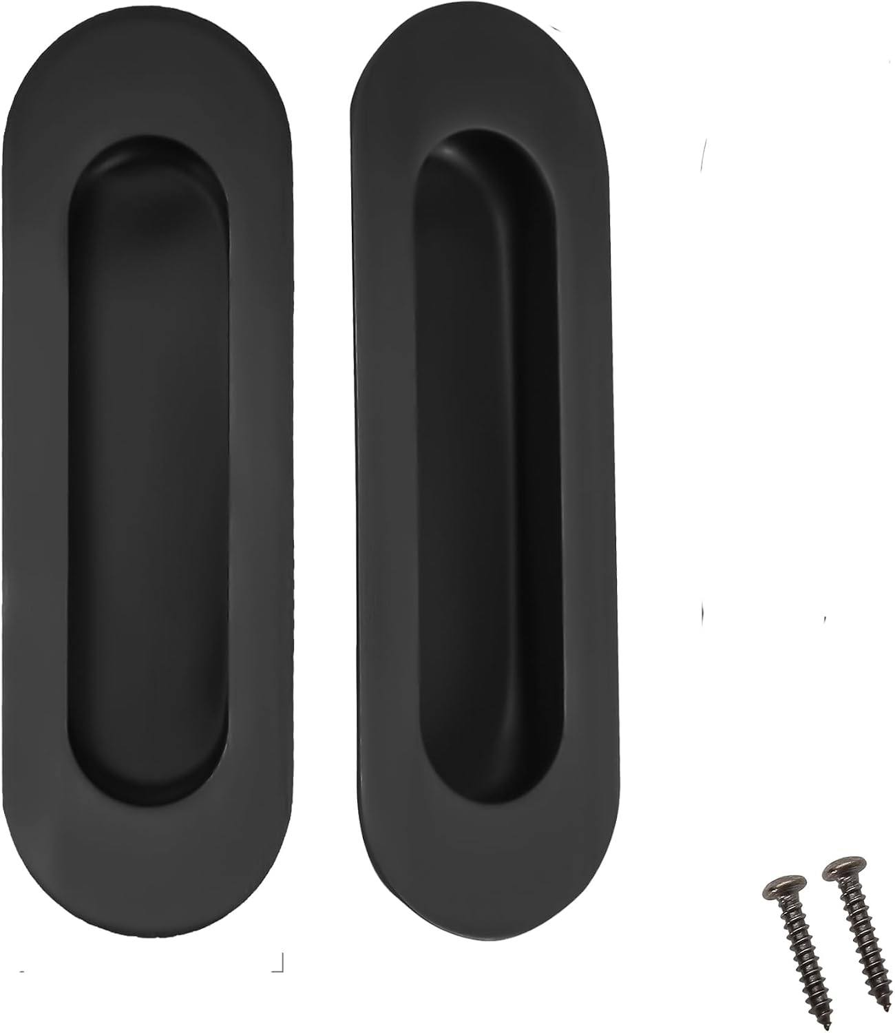 Manija puerta empotrada acero inox 4.7pulg negro mate set 2
