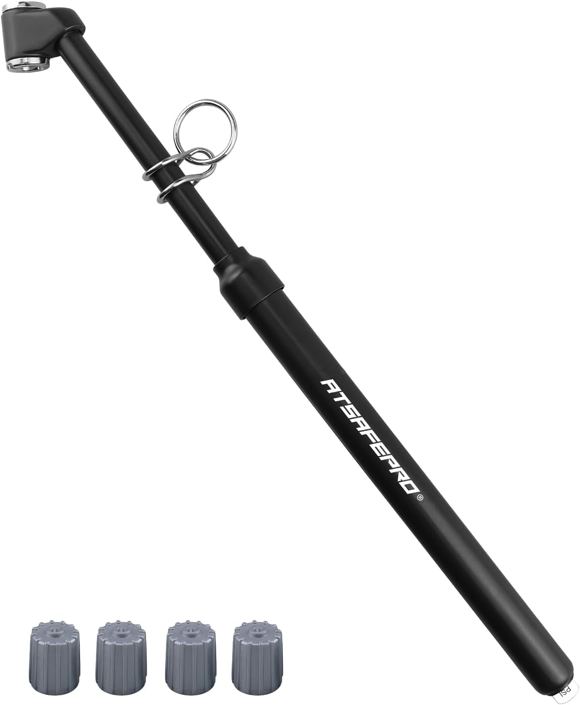 Medidor presión neumáticos doble cabezal 10-150PSI acero inox negro