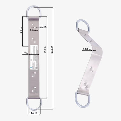 Anclaje techo acero 18" clavos SS doble anillo D OSHA ANSI