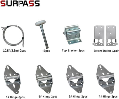 Kit herrajes puerta garaje 8ft rodillo bisagra soporte