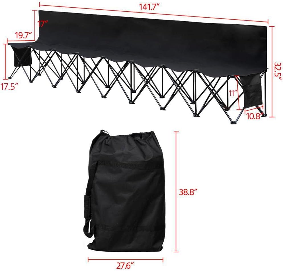 Banco 8 Pzas deporte al aire libre impermeable negro