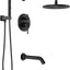 Set grifo ducha y bañera lluvia 3 ajustes negro