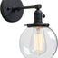 Lámpara pared industrial negro toldo vidrio 5.9" interruptor