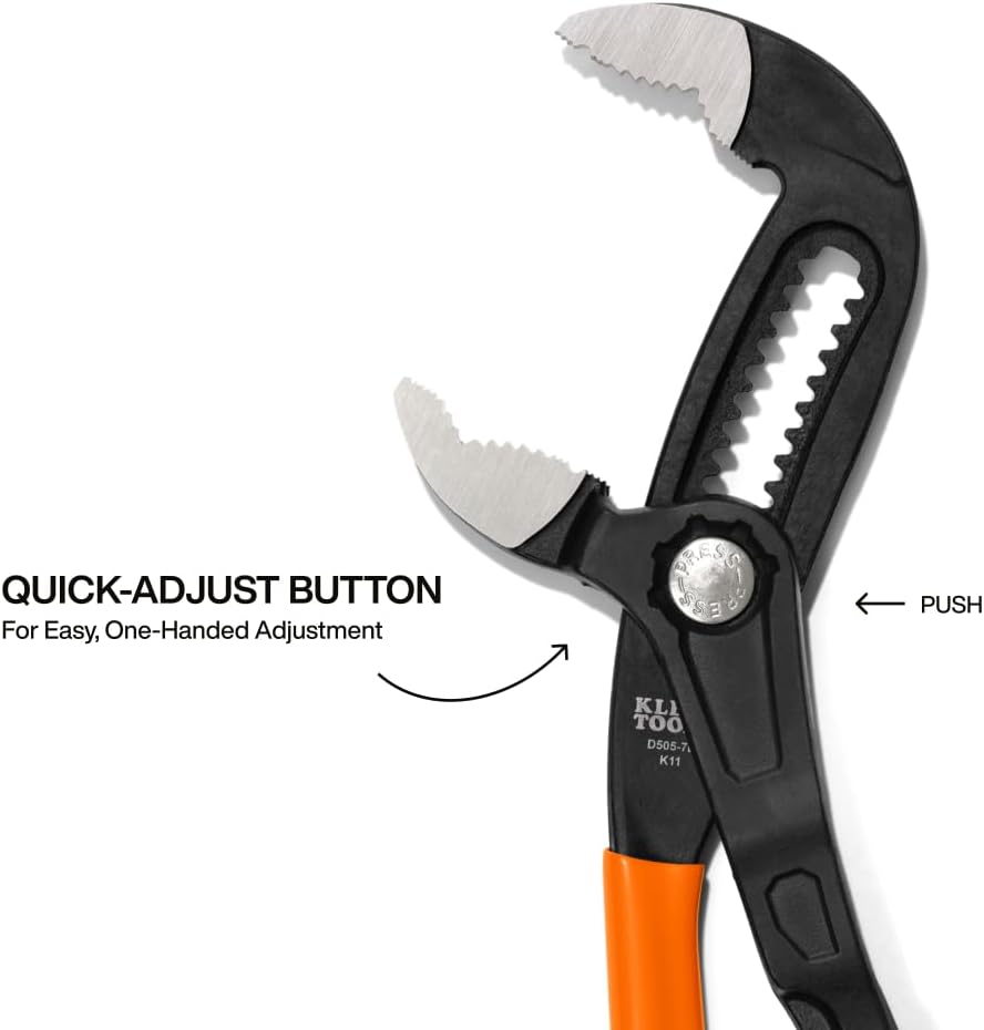Alicates ajustables 7" Klein Tools diseño compacto mordaza V