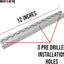 2 Rieles aluminio L 12" Sistema amarre remolque