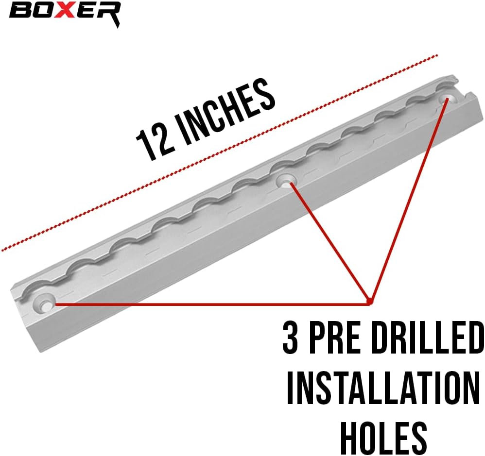2 Rieles aluminio L 12" Sistema amarre remolque