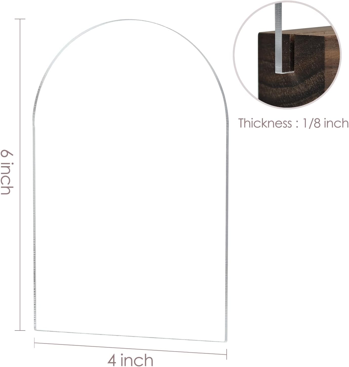 Letrero acrílico transparente 4x6pulg pack 10 hojas 1/8pulg