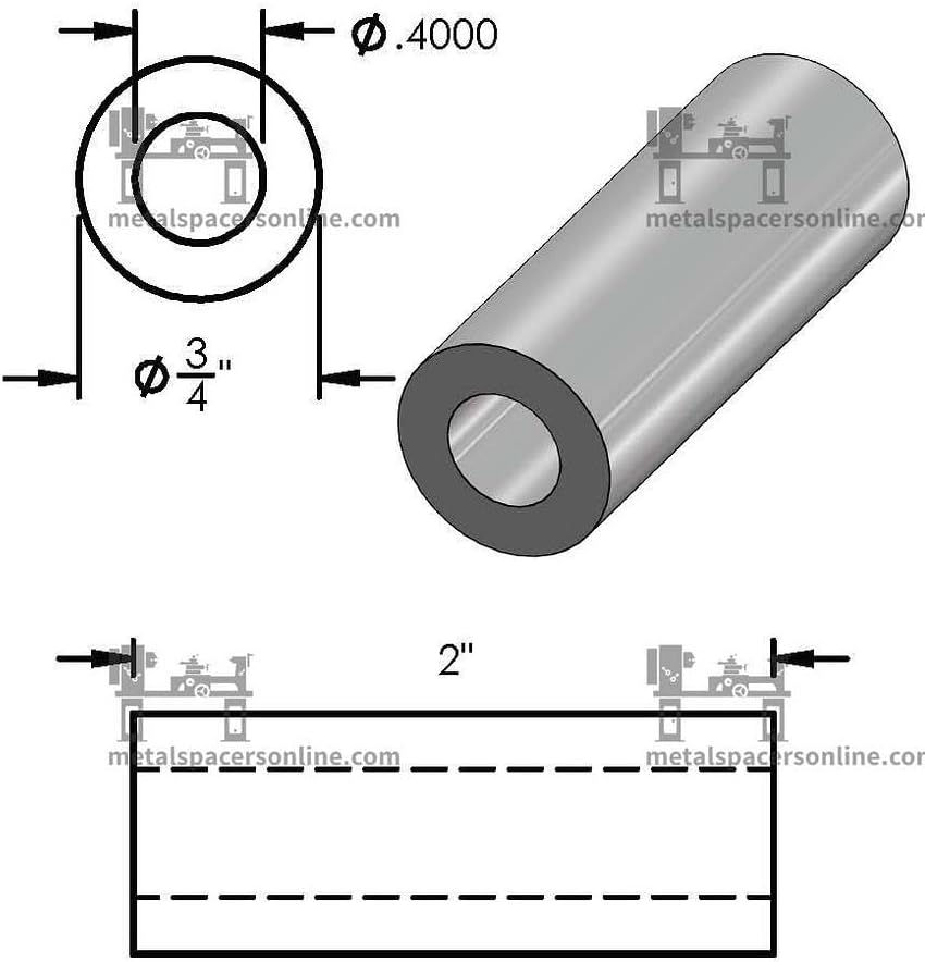 Espaciador acero 3/4x3/8 redondo para pernos 3/8 o M10