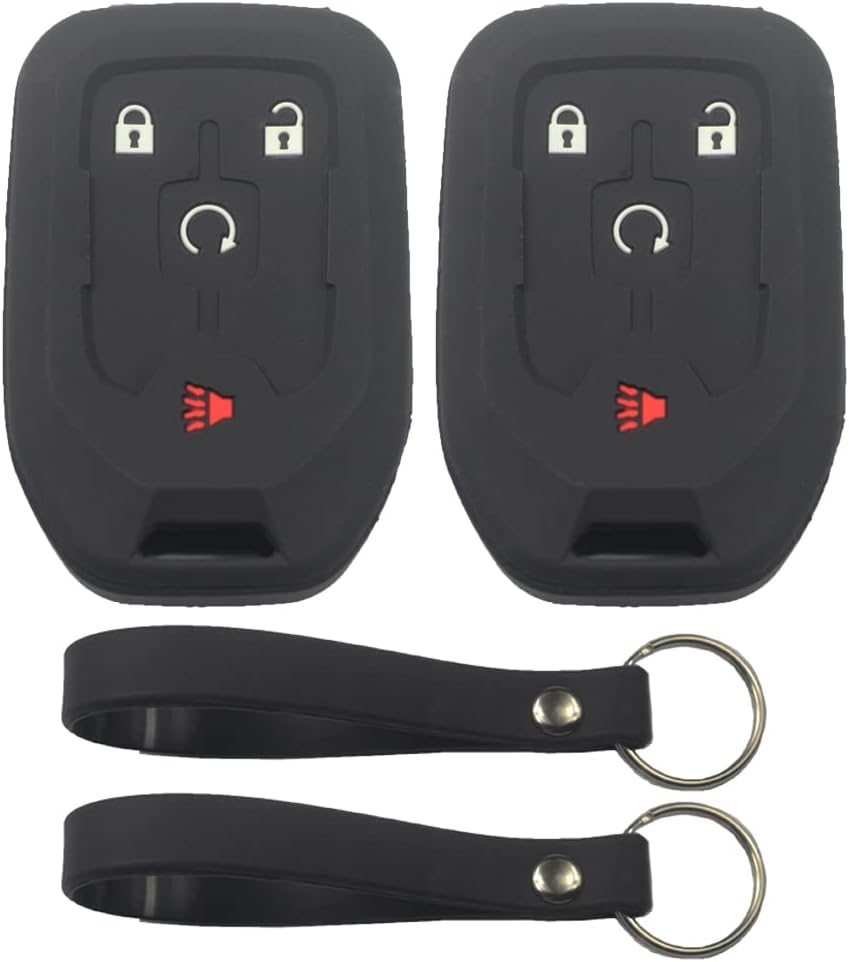 2 Fundas Silicona Negro con Botones Llavero Inteligente GMC