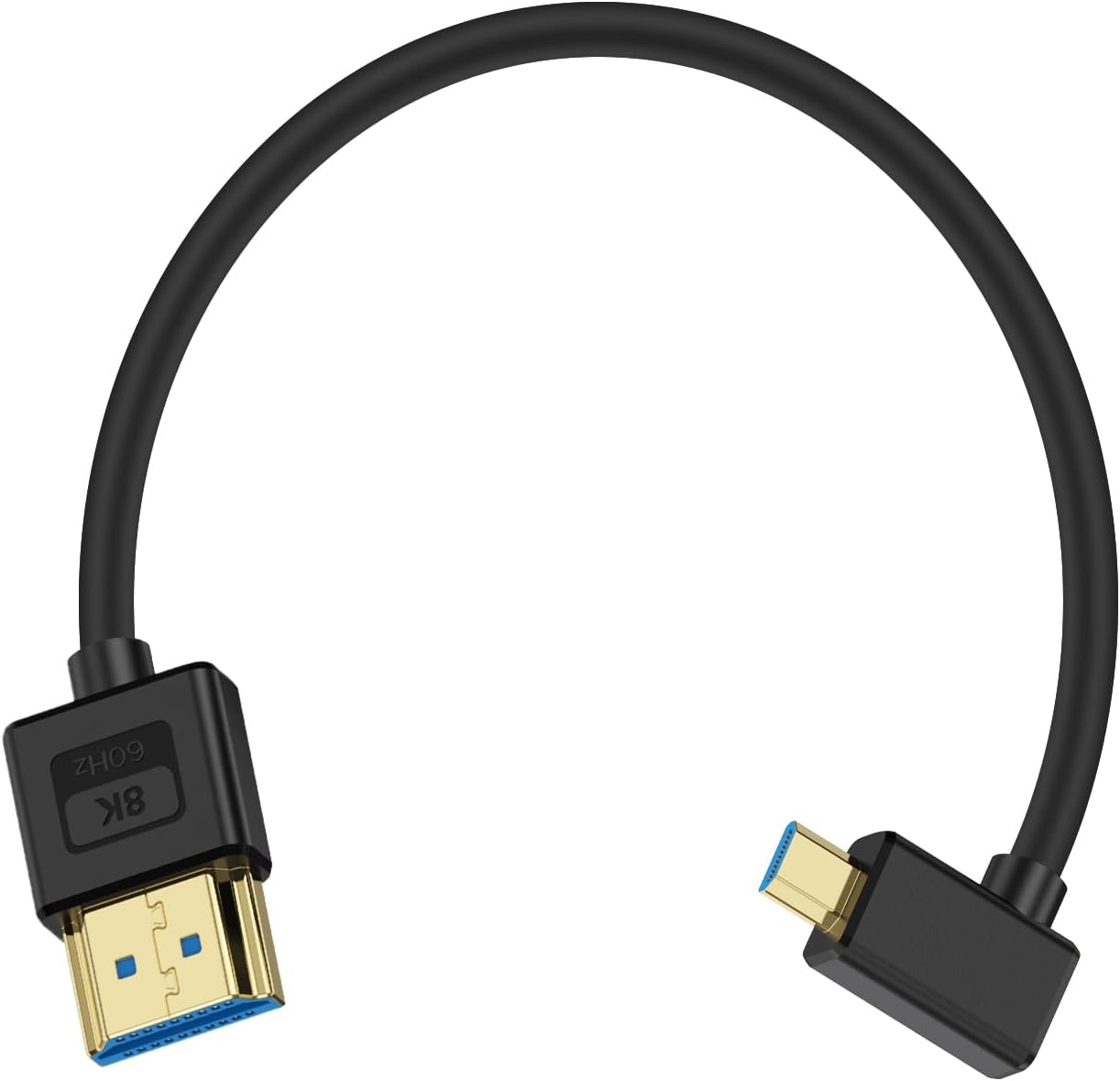 Cable HDMI micro a HDMI 1 pie 90° 48 Gbps 8K 60Hz