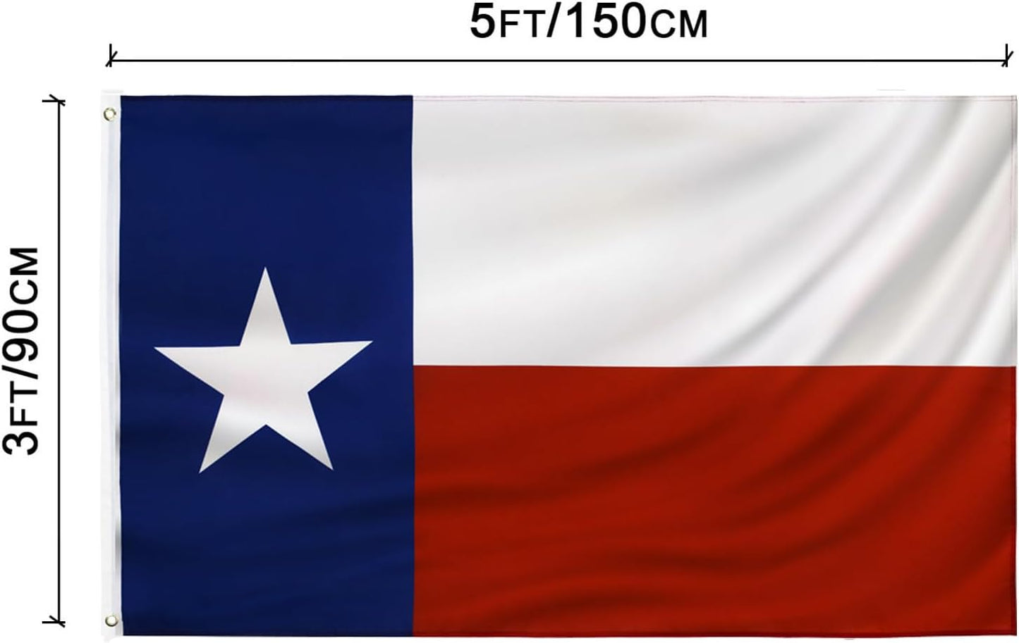 Bandera Texas 3x5ft lona poliéster doble costura ojales latón
