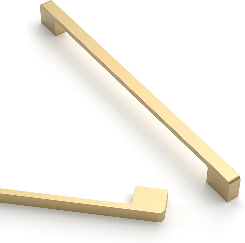 10 Manijas Cepillado Oro 10" para Gabinete Cocina