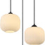Lámpara colgante 3 luces vidrio leche negro sala