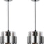 Luces colgantes isla cocina cristal ajustable 7pulg set 2
