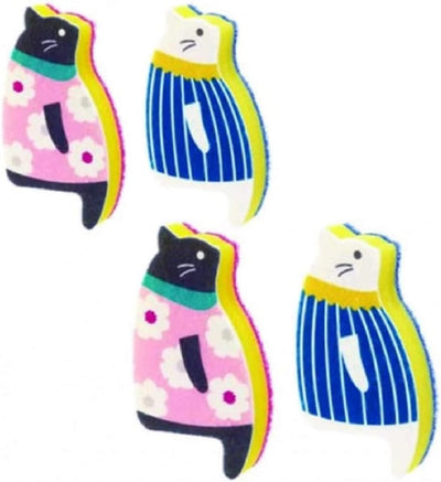Estropajo esponja fregadero 4 pzas kit azul y rosa