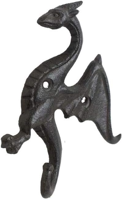 Ganchos dragón hierro fundido soporte estante rústico