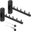 Perchero pared acero inox 2 pzas brazo oscilante color negro