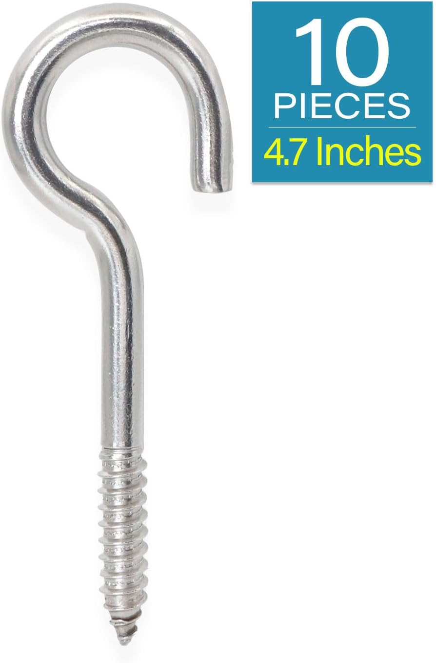 10 Pzas Ojal Acero Inox 304 4.7pulg para Madera y Soportes