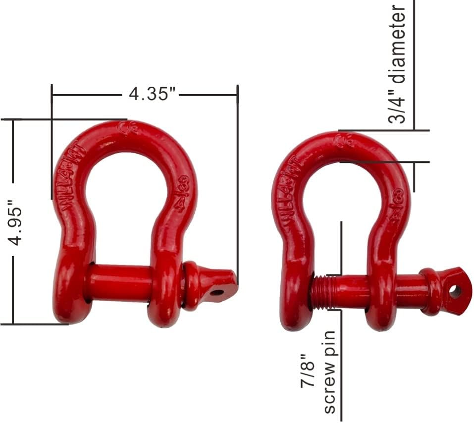 Grilletes anillo D 3/4 pulg acero forjado para Jeeps