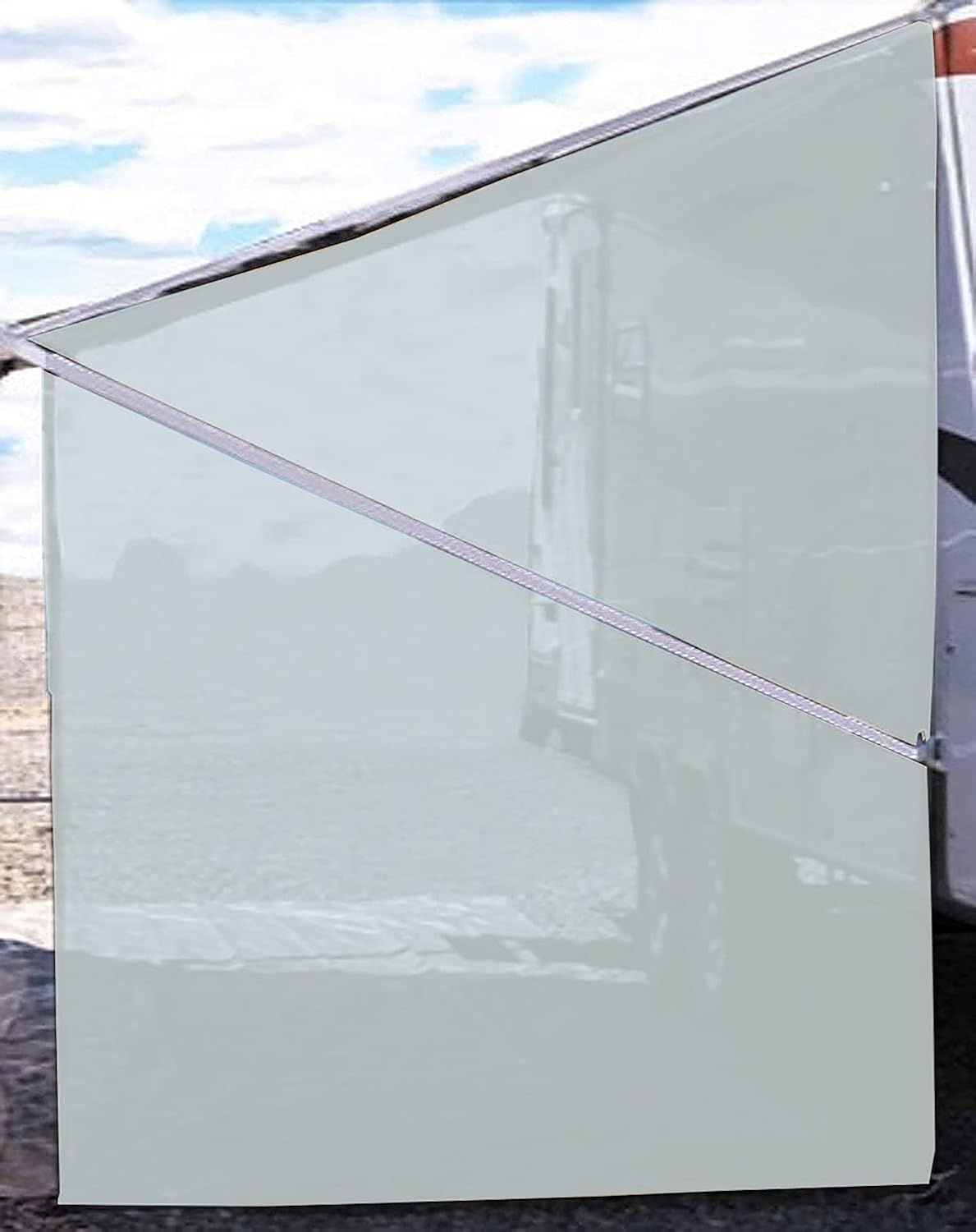 Pantalla lateral parasol toldo 9x7ft gris malla UV bloqueo