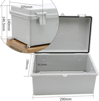 Caja eléctrica exterior IP65 cubierta plástico gris