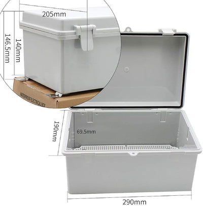 Caja eléctrica exterior IP65 cubierta plástico gris