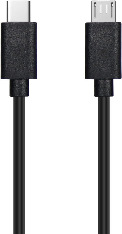 5 Cables USB C a Micro USB 6pulg Negro