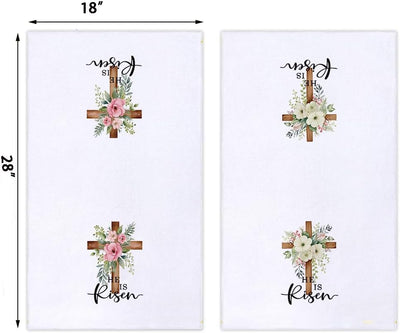 Set 2 toallas cocina cruz Pascua 18x28pulg decoración primavera