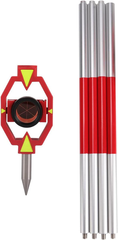Mini prisma 4 postes para estación total topografía 0.689pulg