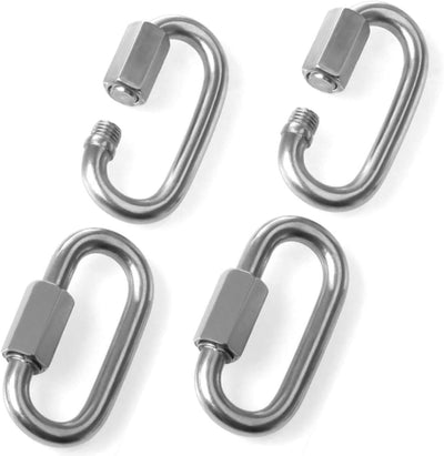 Cadena mosquetón ovalada acero inox M8 4 Pzas