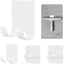 4 Ganchos ducha autoadhesivo para afeitadora baño blanco