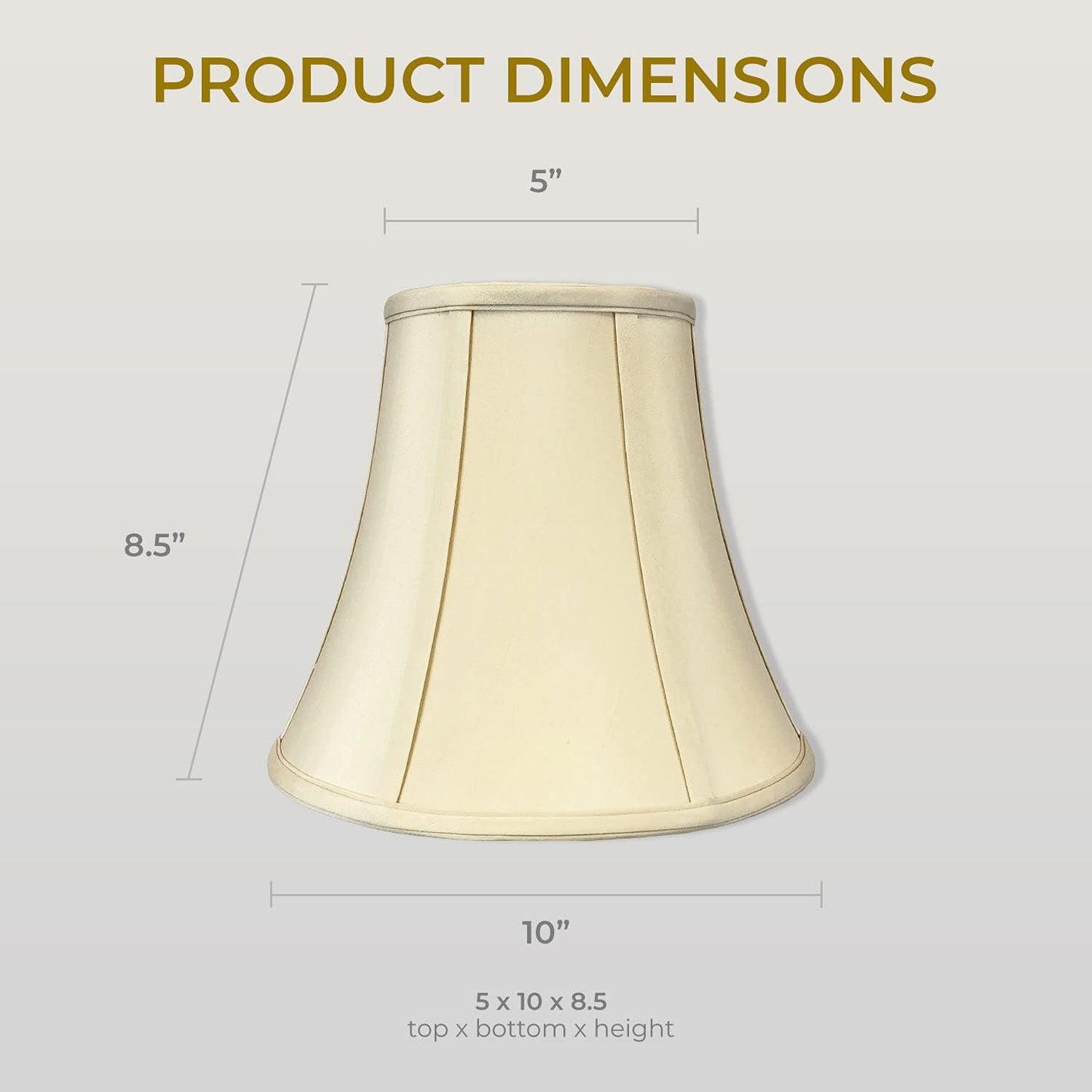 Pantalla básica lámpara True Bell 5x10pulg Beige Pack 2