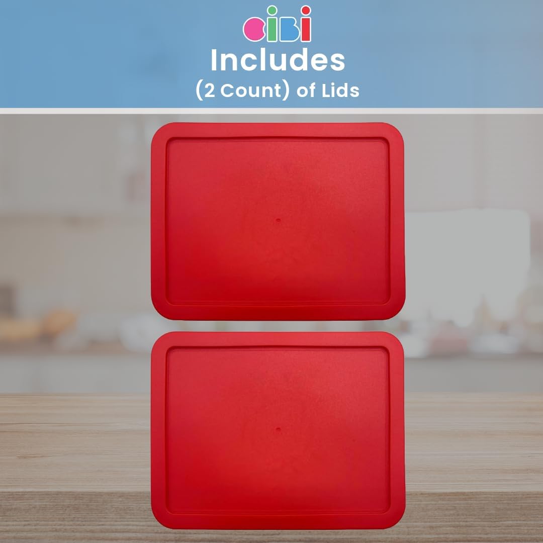 Tapas contenedores alimentos comp Pyrex 7211 rojo set 2