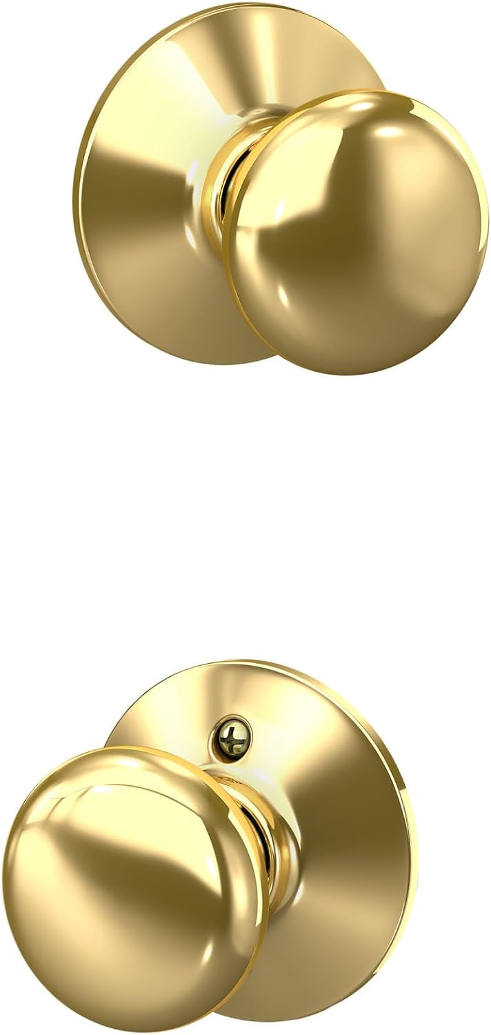 Pomo puerta Schlage F10 Ply 605 latón brillante