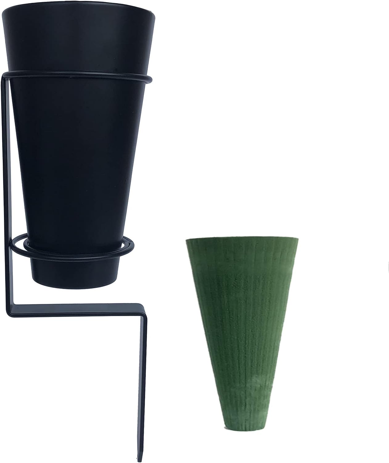 Florero tumba con estaca y espuma floral negro