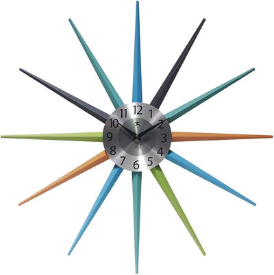 Reloj pared silencioso sin tictac estilo vintage verde azul