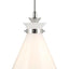 Laria Colgante 1 Luz Cristal Opalo Niquel 19x16pulg
