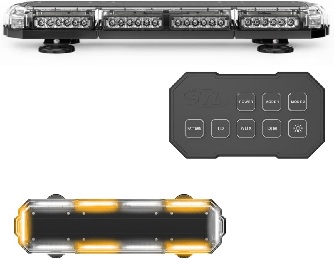Barra led estroboscópica 180w camiones magnética amarilla