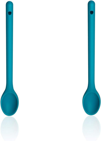 3 Pzas Cucharas Silicón Antiadherentes Mango 12pulg 480F