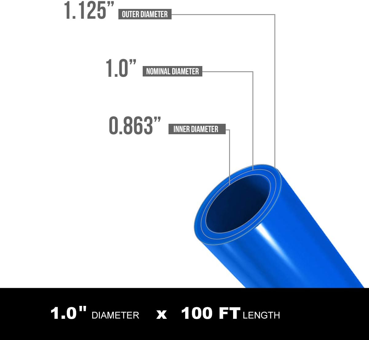 Bobina tubo PEX 1pulg x100ft azul para agua potable