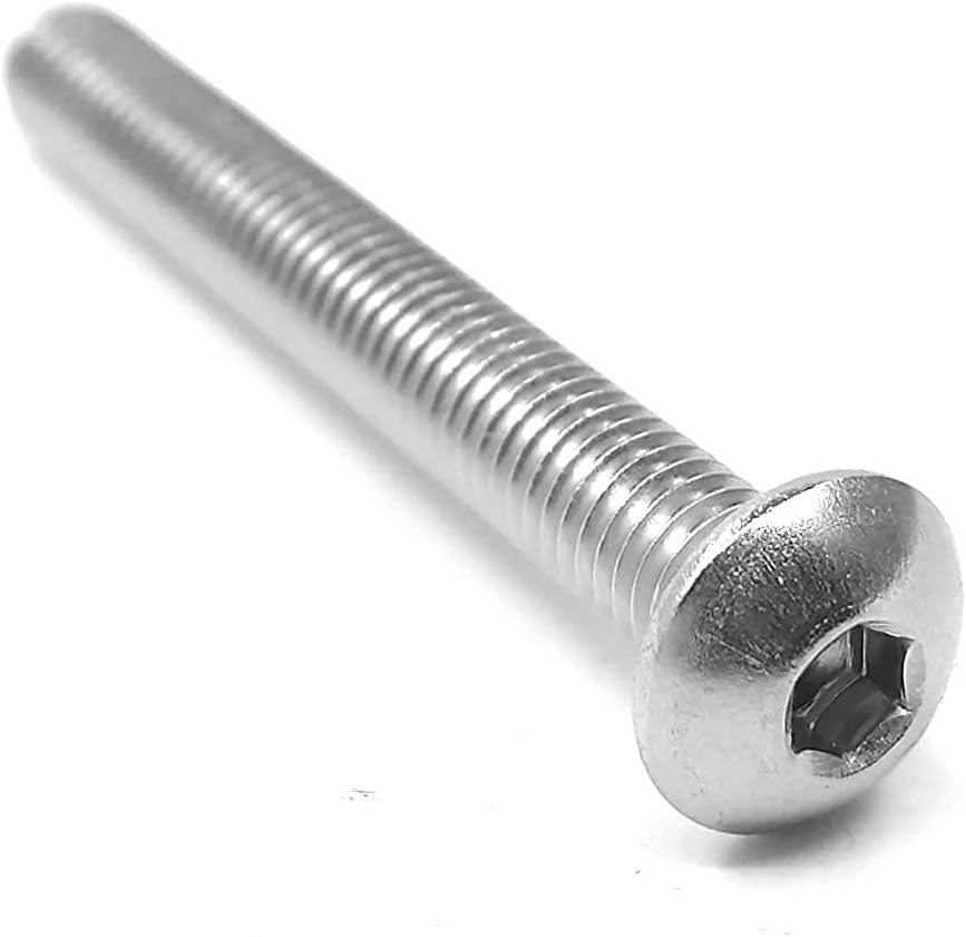 Tornillos cabeza botón M5x45 acero inox 304 hexagonal 30uds