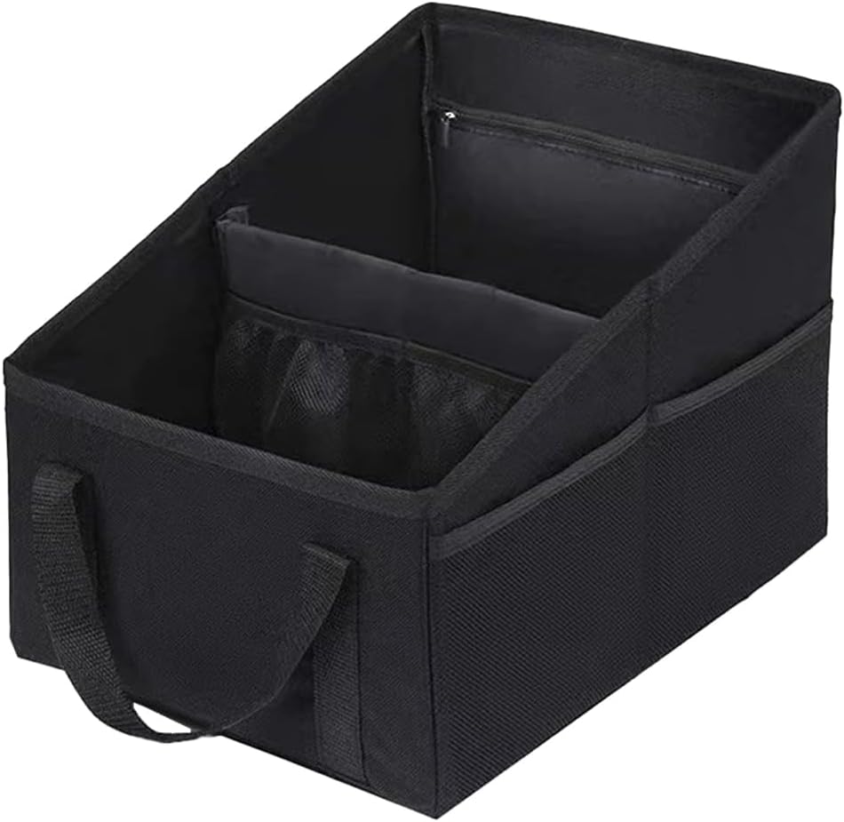 Organiz. asiento auto plegable con divisor y bolsillos