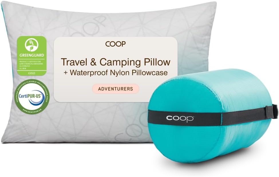 Almohada viaje espuma viscoelástica funda impermeable gris